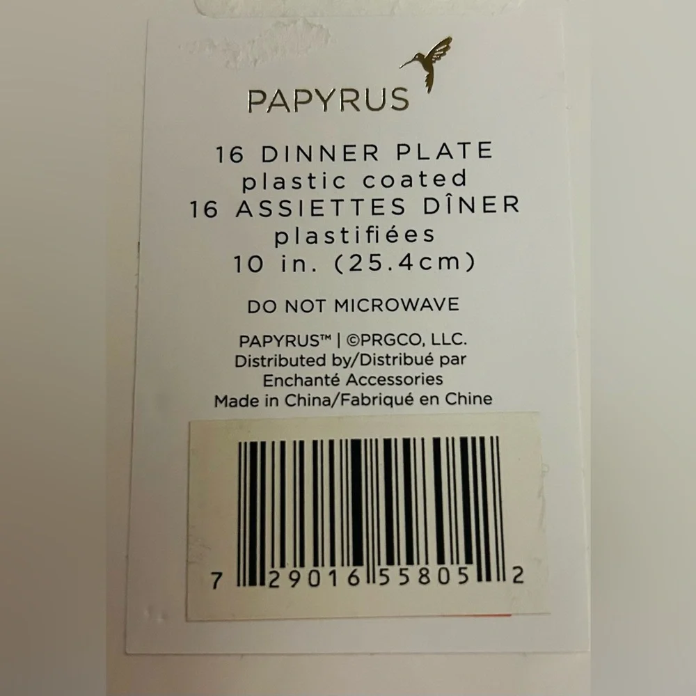 New 16 Papyrus Paper Plates Pink Floral Unusual Shape Gold Edges